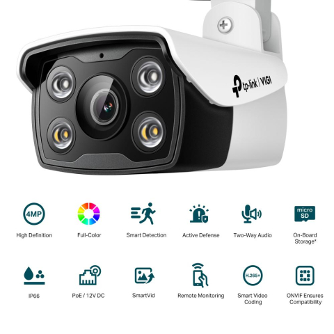Camera IP Bullet TP-Link VIGI C340(2.8mm), 4MP, Lentila 2.8mm, IR+WL 30ml, rezolutie video 2560 X 1440, +/H.265/H.264+/H.264, [1]