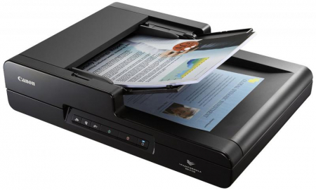 Scannere - Scanner Canon DRF120, dimensiune A4, tip flatbed, viteza de scanare 20ppm alb-negru, 10ppm color, rezolutie optica 600dpi, senzor CIS, software inclus: Driver ISIS/TWAIN, CaptureOnTouch, interfata: USB 2.0, ADF 50 coli.