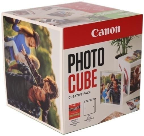 Hartie foto - Hârtie Foto Canon Inkjet PP-201, Cub Foto (PhotoCube), 13x13cm, Alb/Albastru