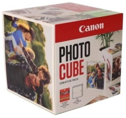 Hartie foto - Hârtie Foto Canon Inkjet PP-201, Cub Foto (PhotoCube), 13x13cm, Alb/Portocaliu