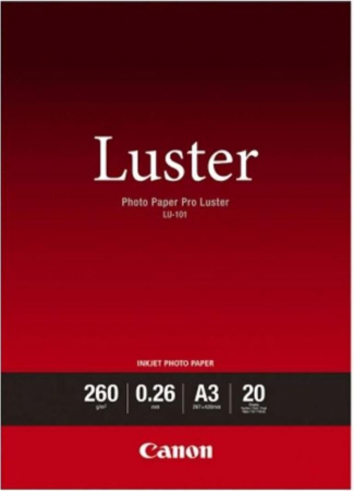 Hartie foto - Hartie Hârtie fotografică Pro Luster (LU-101) A3, lucios, Luminozitate ISO: 92, grosime: 0.26mm, Greutate: 260g/mp, 20 coli.