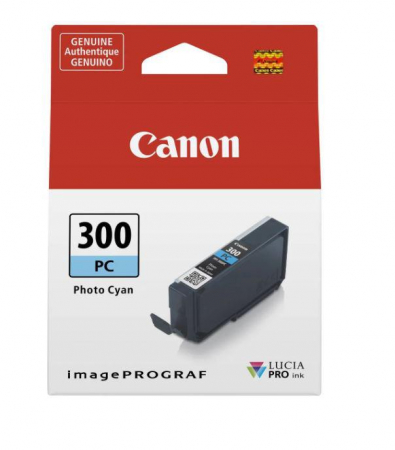 PFI-300 - Cartus cerneala Canon PFI-300PC, albastru foto (photo cyan), original, 14.4 ml
