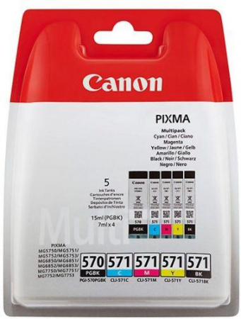 Pixma TS6050 - Set cartuse cerneala Canon PGI-570B + CLI571BCMY