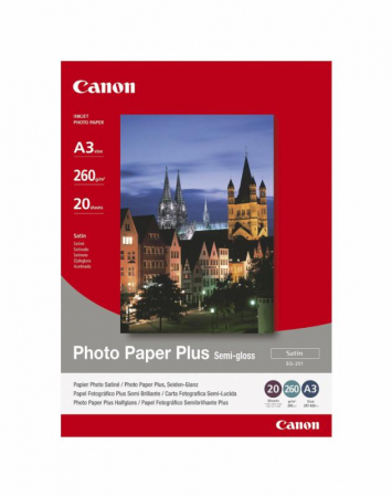 Consumabile - Hartie foto Canon PP-201 A3+, dimensiune A3+, 20 coli, tip glossy, greutate 260g/m2