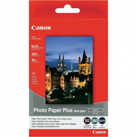 Consumabile - Hartie foto Canon SG-201S, dimensiune 10x15 cm, 100 coli, tip semi-glossy, greutate 170g/m2