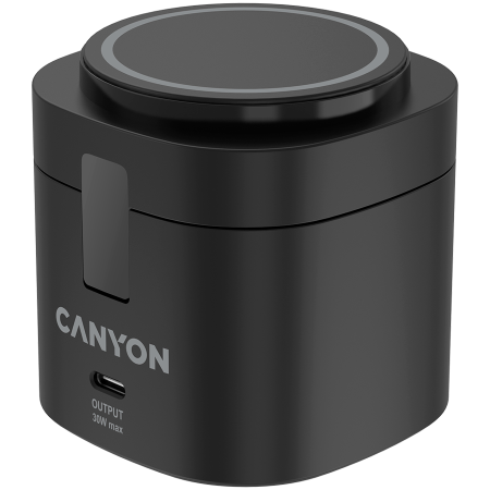 Accesorii - Canyon 4 in 1 Wireless Charging Stand, 30W max, Size: 70x70x70.3mm, weight: 414g, with 65W charger and 1M cable, black