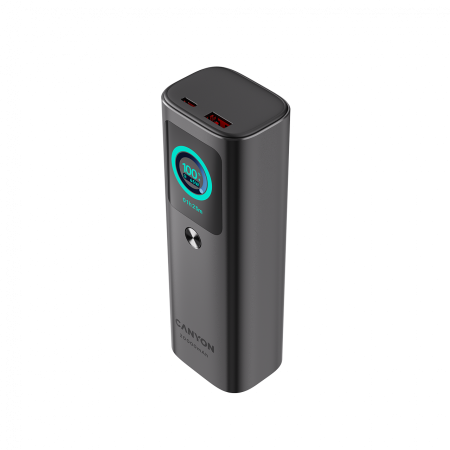 CANYON Built-in cable power bank OnPower 265 20000mAh 165W Aluminium Dark grey [1]