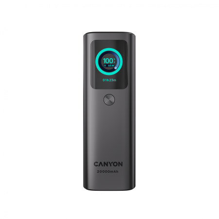 CANYON Built-in cable power bank OnPower 265 20000mAh 165W Aluminium Dark grey [2]