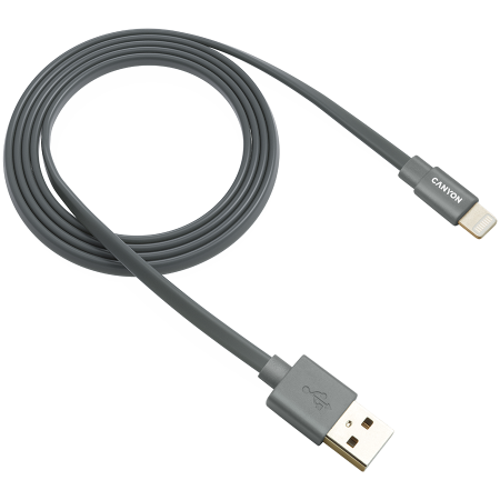 Cabluri & Adaptoare - CANYON cable MFI-2 Lightning 12W 1m Dark Grey
