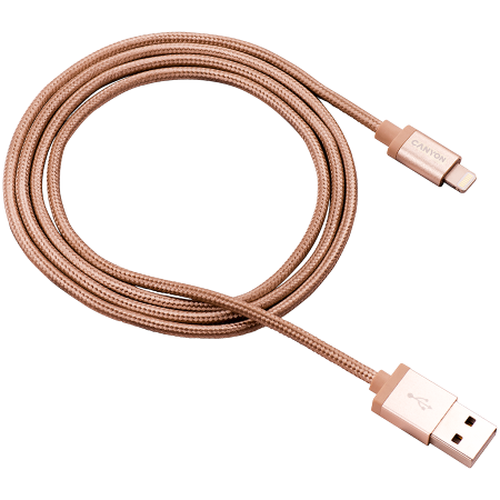 Cabluri & Adaptoare - CANYON cable MFI-3 Lightning 12W 1m Gold