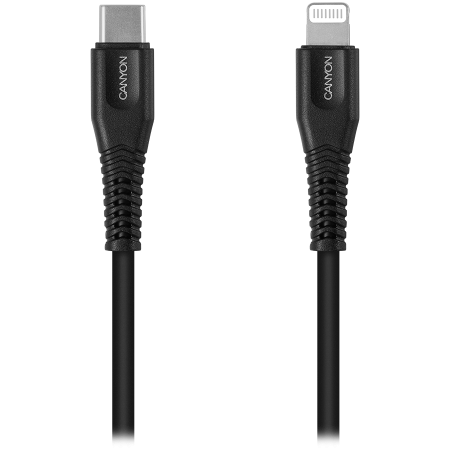 Cabluri & Adaptoare - CANYON cable MFI-4 Type-C to Lightning 1.2m Black