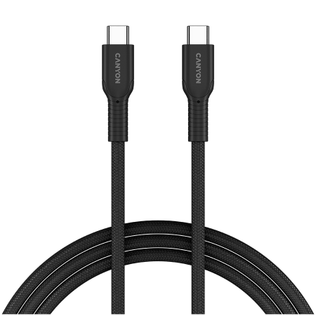 Cabluri & Adaptoare - CANYON cable OnWire 60CL C-C 60W COLOR Braided 1m Black