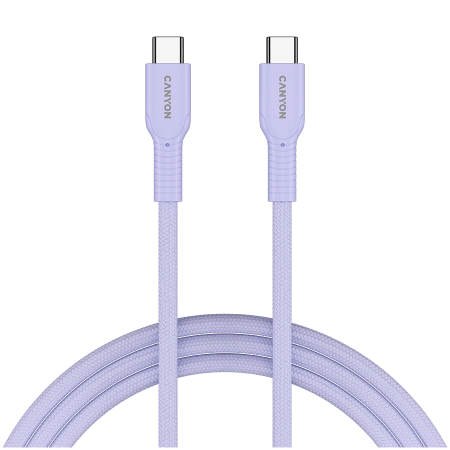 Cabluri & Adaptoare - CANYON cable OnWire 60CL C-C 60W COLOR Braided 1m Purple