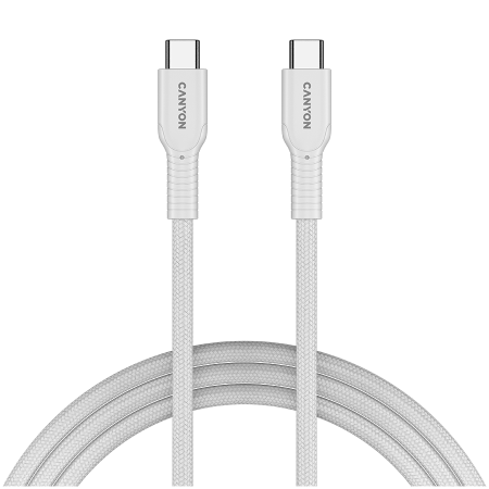 Cabluri & Adaptoare - CANYON cable OnWire 60CL C-C 60W COLOR Braided 1m White