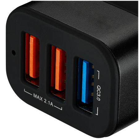 CANYON car charger C-07 QC 3.0 2.4A/3USB-A Black [3]