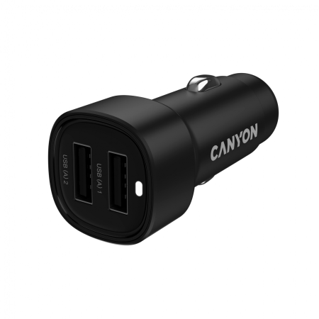 Accesorii - CANYON car charger OnDrive 24 24W 2xUSB-A Black