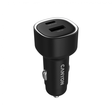 CANYON car charger OnDrive 48 PD 48W USB-A+USB-C Black [2]