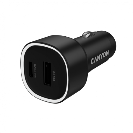 Accesorii - CANYON car charger OnDrive 85 PD 85W USB-A+USB-C Black