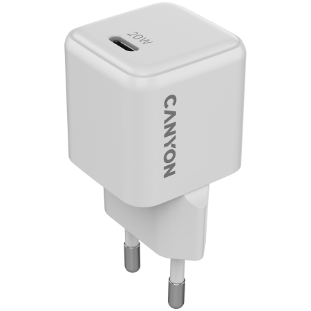 Cabluri & Adaptoare - CANYON charger CU20C GaN 20W 1xPD EU White