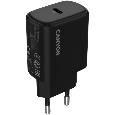 Cabluri & Adaptoare - CANYON charger OnCharge 200 20W 1xPD EU Black