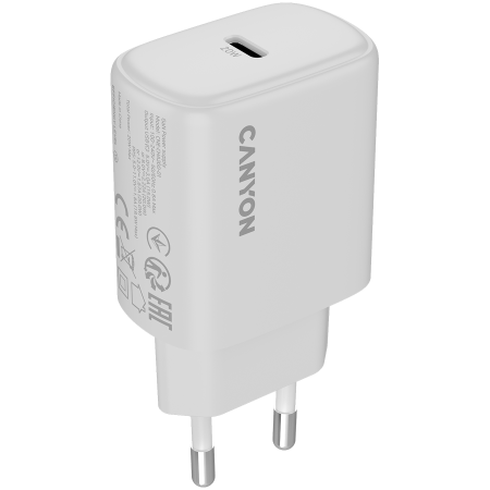 Cabluri & Adaptoare - CANYON charger OnCharge 200 20W 1xPD EU White