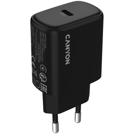 Cabluri & Adaptoare - CANYON charger OnCharge 250 25W 1xPD EU Black