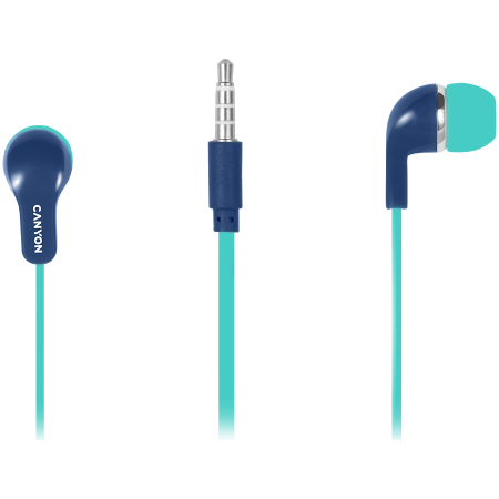 CANYON headphones EPM-02 Mic 1.2 m Blue Green [1]
