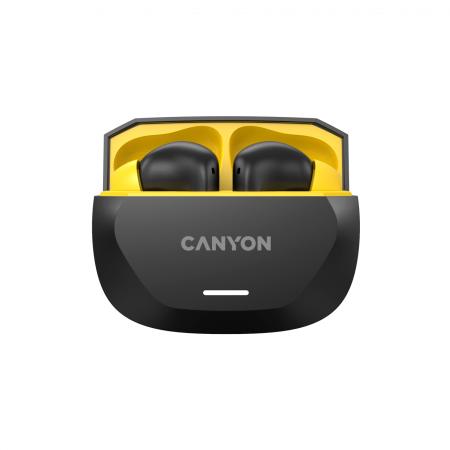 CANYON headset HEXAGON 7 TWS ANC+ENC Wireless Charge Black Yellow [2]