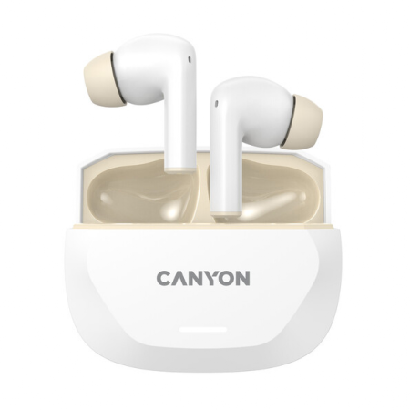 CANYON headset HEXAGON 7 TWS ANC+ENC Wireless Charge White Beige [2]