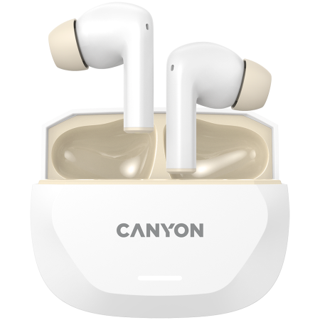 Audio - CANYON headset HEXAGON 7 TWS ANC+ENC Wireless Charge White Beige