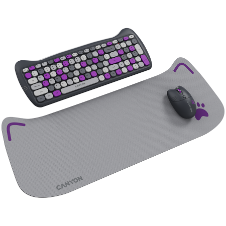 CANYON HSET-W6 EN Keyboard+Mouse Kitty Edition AAA+АА Wireless Violet [4]