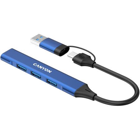CANYON hub DS-02 4in1 USB-A/C Blue [4]