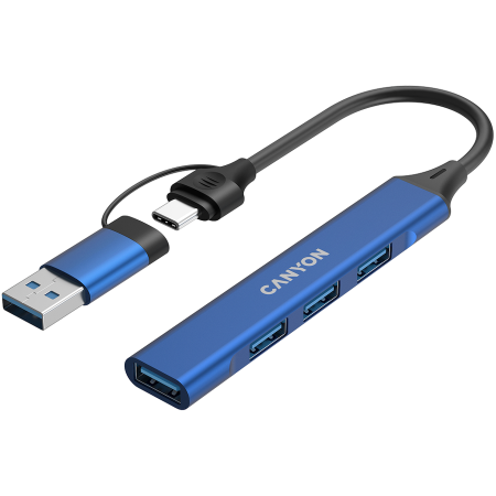CANYON hub DS-02 4in1 USB-A/C Blue [2]