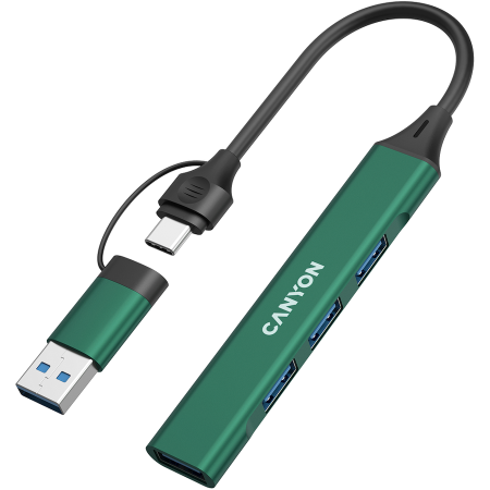 CANYON hub DS-02 4in1 USB-A/C Green [1]