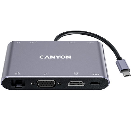 ReÈ›elisticÄƒ & Smart Home - CANYON hub DS-14 8in1 4k USB-C Dark Grey