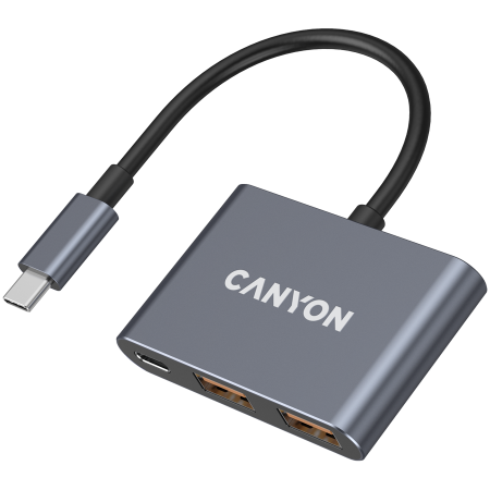 ReÈ›elisticÄƒ & Smart Home - CANYON hub DS-3 3in1 USB-C Dark Grey