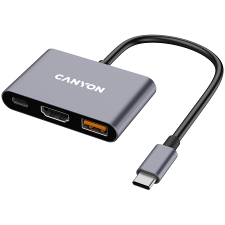 ReÈ›elisticÄƒ & Smart Home - CANYON hub DS-4 3in1 USB-C Grey