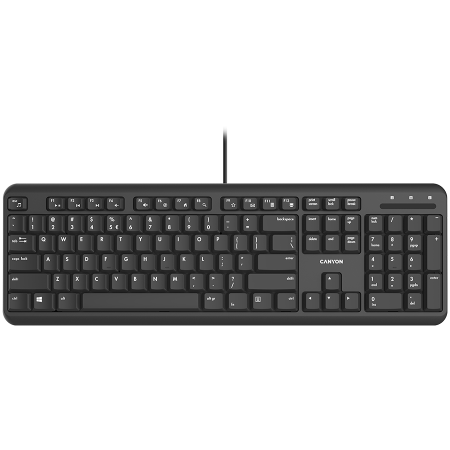 Periferice & Accesorii - CANYON keyboard HKB-20 EN Velvet Wired Black