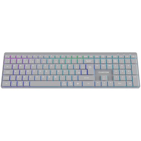 CANYON keyboard HKB-W11 UK/US RGB Dual Mode Wireless Grey [1]