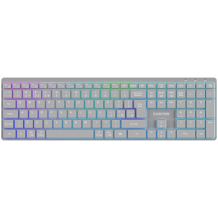 Periferice & Accesorii - CANYON keyboard HKB-W11 UK/US RGB Dual Mode Wireless Grey