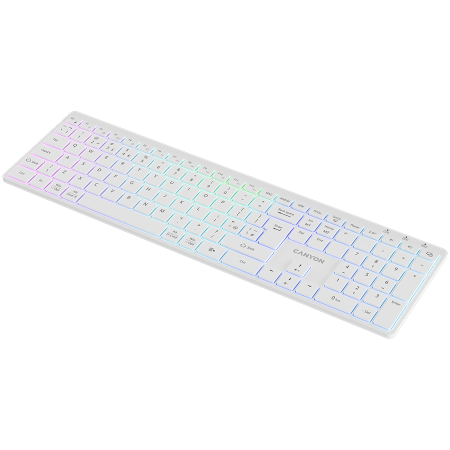CANYON keyboard HKB-W11 UK/US RGB Dual Mode Wireless White [3]