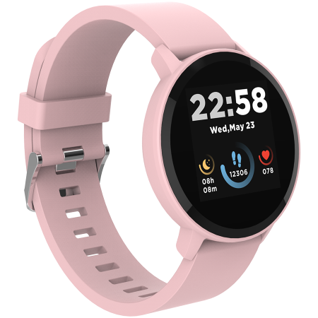 CANYON Lollypop SW-63, Smart watch, 1.3inches IPS full touch screen, Round watch, IP68 waterproof, multi-sport mode, BT5.0, compatibility with iOS and android, Pink, Host: 25.2*42.5*10.7mm, Strap: 20* [1]