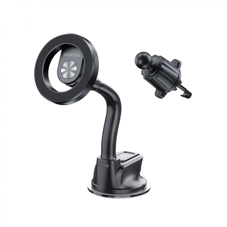 Accesorii - CANYON Magnetic car holder OnGrip 12 suction + air vent Black