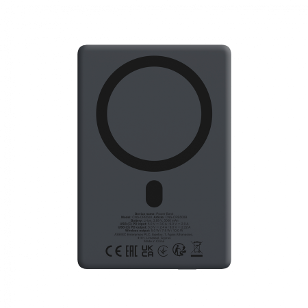 CANYON magnetic power bank OnPower 500 PD20W 5000mAh Aluminium Interstellar Black [4]