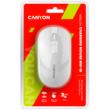 CANYON mouse MW-18 Wireless Charge Pearl White [4]