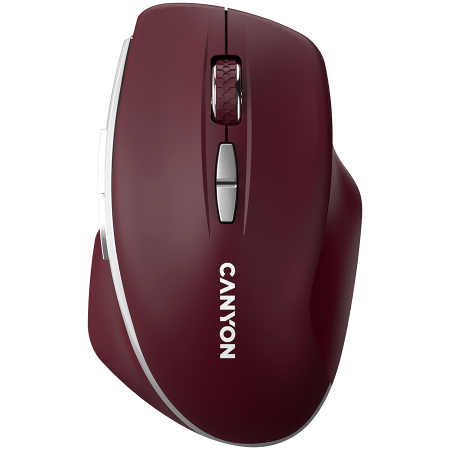 Periferice & Accesorii - CANYON mouse MW-21 BlueLED 7buttons Wireless Burgundy Red