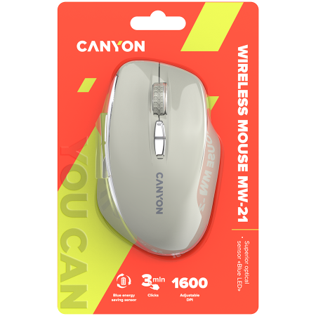 CANYON mouse MW-21 BlueLED 7buttons Wireless Cosmic Latte [5]
