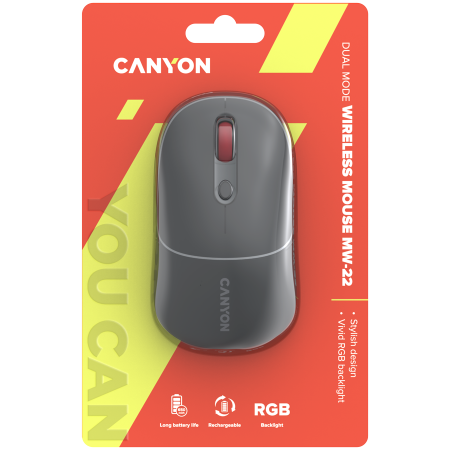 CANYON mouse MW-22 2in1 BT/ Wireless Dark Grey [5]