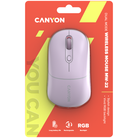 CANYON mouse MW-22 2in1 BT/ Wireless Pearl Rose [5]