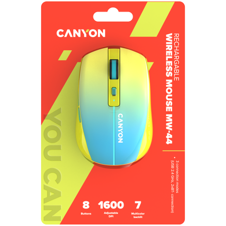 CANYON mouse MW-44 Wireless Charge Yellow Blue [5]